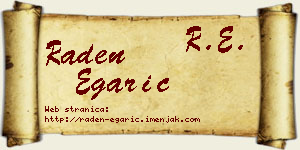 Raden Egarić vizit kartica